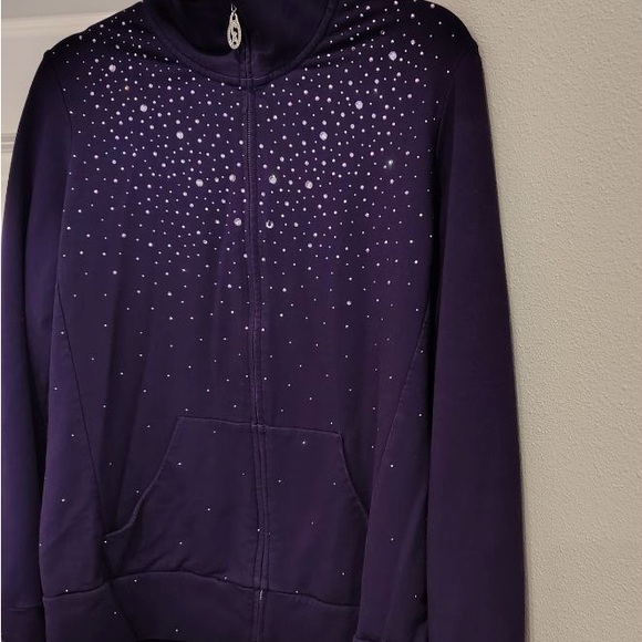 Christine Alexander Y2K Womens Purple Jogger Track Suit Swarovski Crystals Sz XL - Picture 5 of 15
